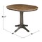 International Concepts Round 36 in Rd top ped table, 12 in leaf, 36.1 inh, counter Ht, Hickory/Washed Coal, 36 W, 48 L, Wood K45-36RXT-27B-6B - alternate 8